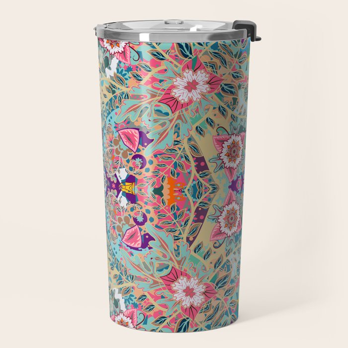 Mandala - Turquoise Boho Travel Mug Gallery Image 2