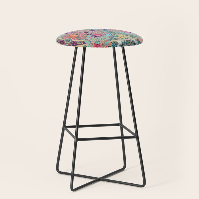 Mandala - Turquoise Boho Stool Gallery Image 1
