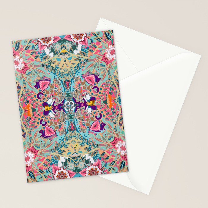 Mandala - Turquoise Boho Stationery Card Gallery Image 2