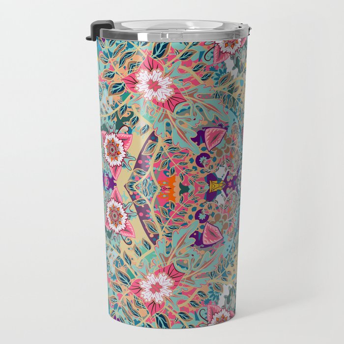 Mandala - Turquoise Boho Travel Mug Gallery Image 3