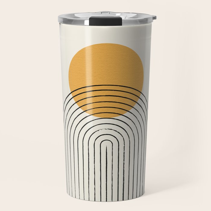 Gold Sun rainbow mountain Travel Mug Gallery Image 1