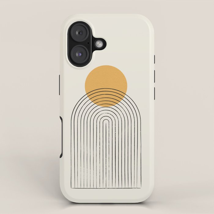 Gold Sun rainbow mountain iPhone Case Gallery Image 1