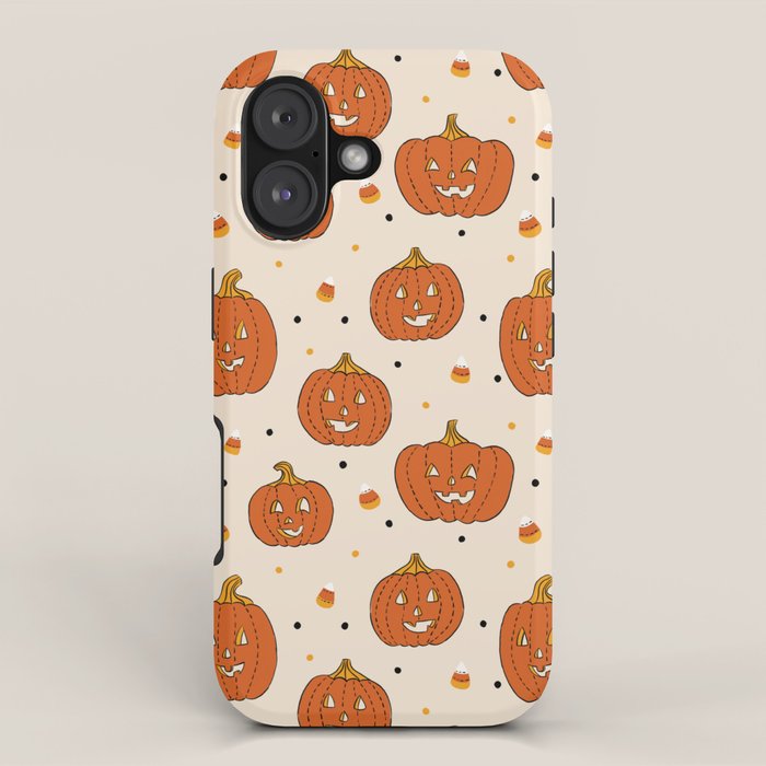 Happy Pumpkins - Beige iPhone Case Gallery Image 1