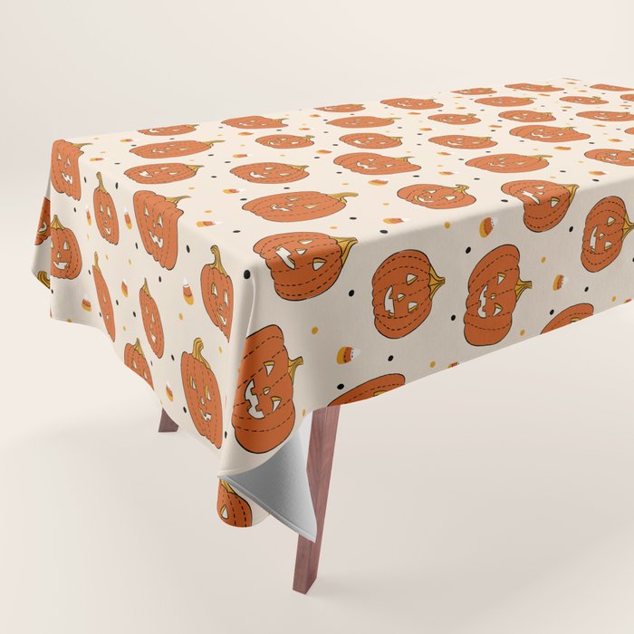 Happy Pumpkins - Beige Tablecloth Gallery Image 1