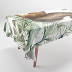 Cute Squirrel and Woodland, Watercolor Tablecloth Gallery Image 1