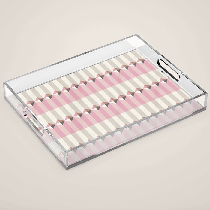 Soft Geometric Blush Pattern Acrylic Tray Gallery Image 1