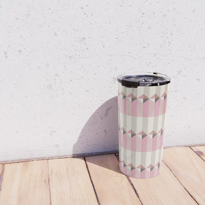 Soft Geometric Blush Pattern Travel Mug Gallery Image 4