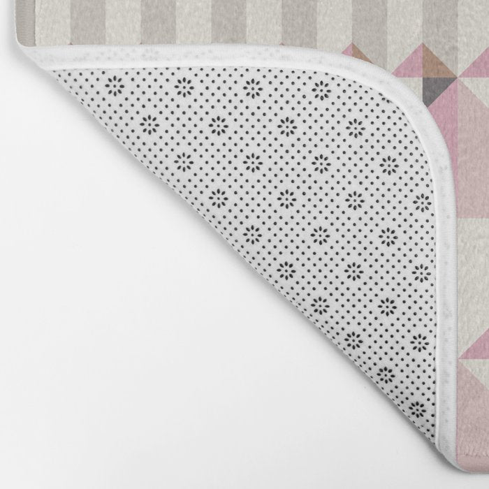 Soft Geometric Blush Pattern Bath Mat Gallery Image 2
