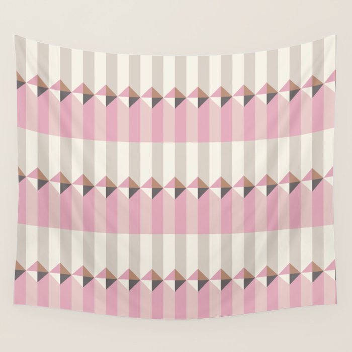 Soft Geometric Blush Pattern Wall Tapestry Gallery Image 1