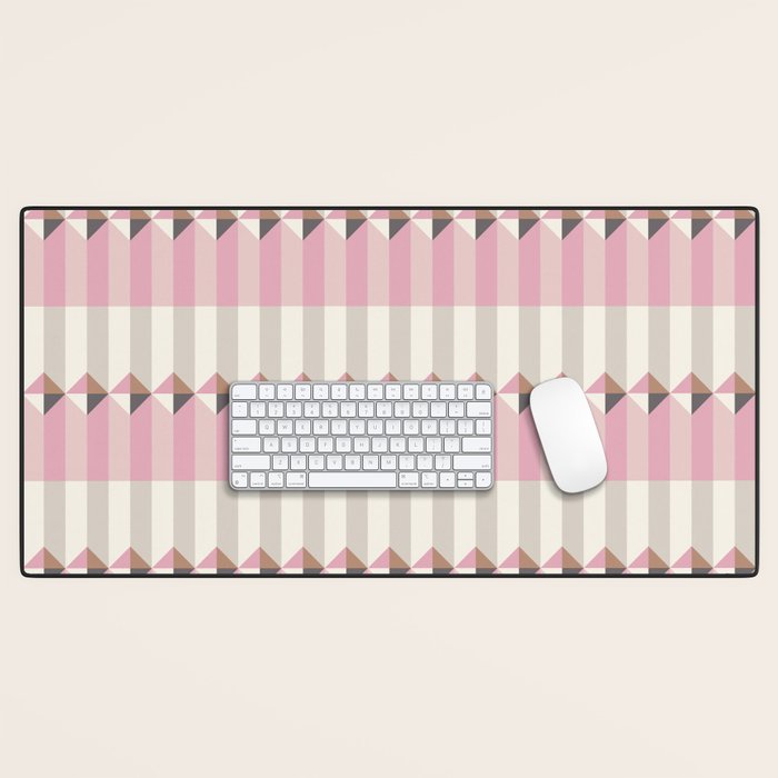 Soft Geometric Blush Pattern Desk Mat Gallery Image 1