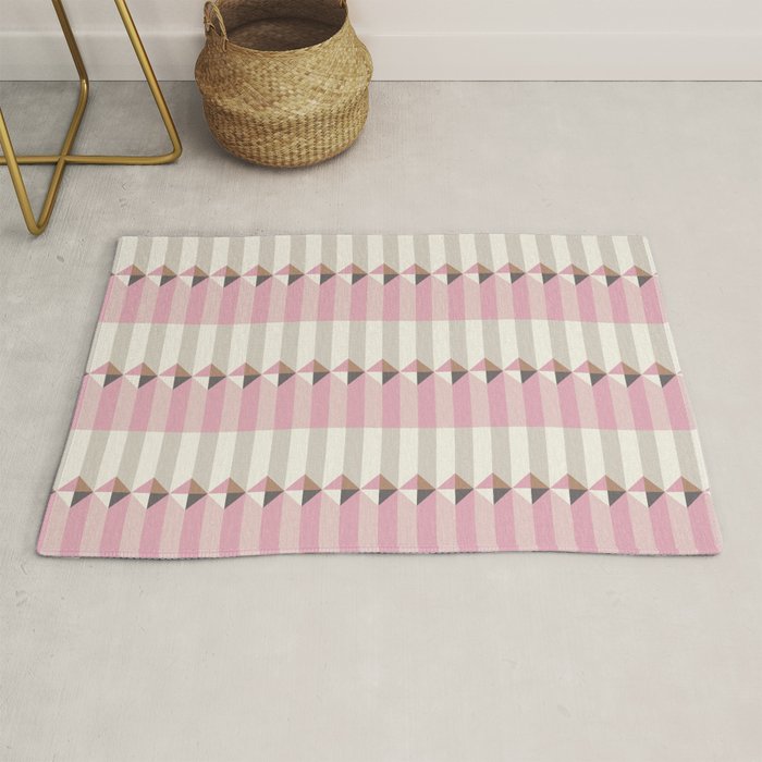 Soft Geometric Blush Pattern Rug Gallery Image 1