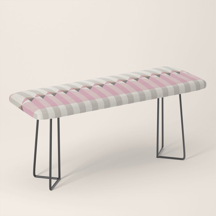 Soft Geometric Blush Pattern Bench Gallery Image 1