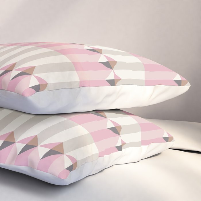 Soft Geometric Blush Pattern Pillow Sham Gallery Image 3