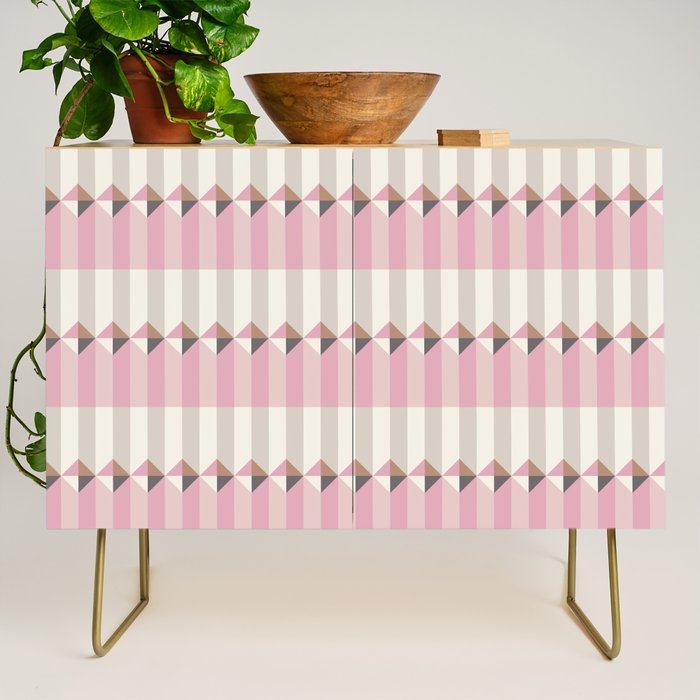 Soft Geometric Blush Pattern Credenza Gallery Image 1
