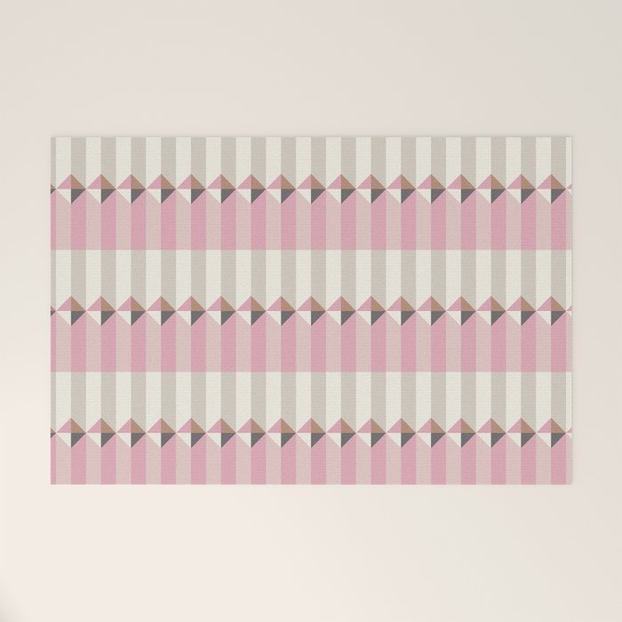 Soft Geometric Blush Pattern Welcome Mat Gallery Image 1