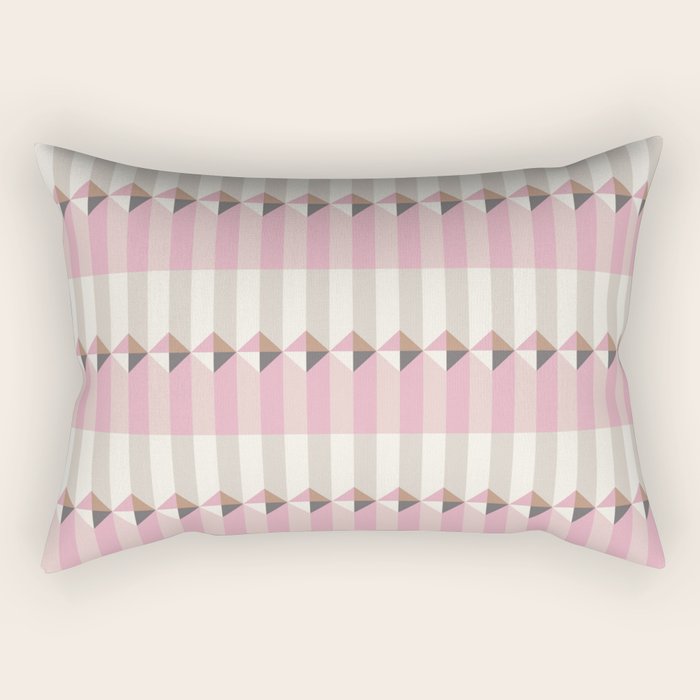 Soft Geometric Blush Pattern Rectangular Pillow Gallery Image 1