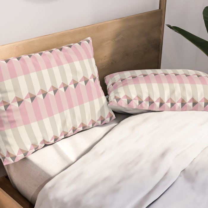 Soft Geometric Blush Pattern Pillow Sham Gallery Image 2
