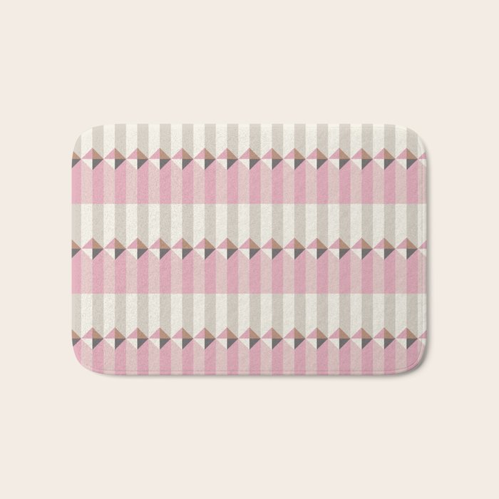 Soft Geometric Blush Pattern Bath Mat Gallery Image 1