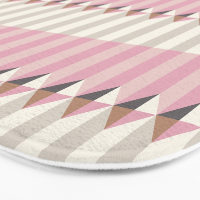 Soft Geometric Blush Pattern Bath Mat Gallery Image 3