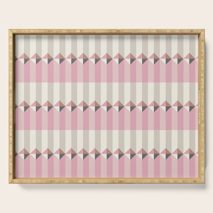 Soft Geometric Blush Pattern Serving Tray Gallery Image 1