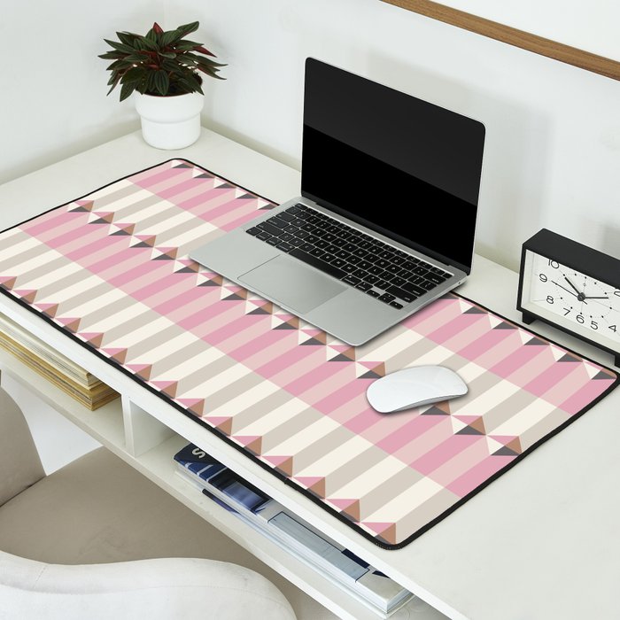 Soft Geometric Blush Pattern Desk Mat Gallery Image 2