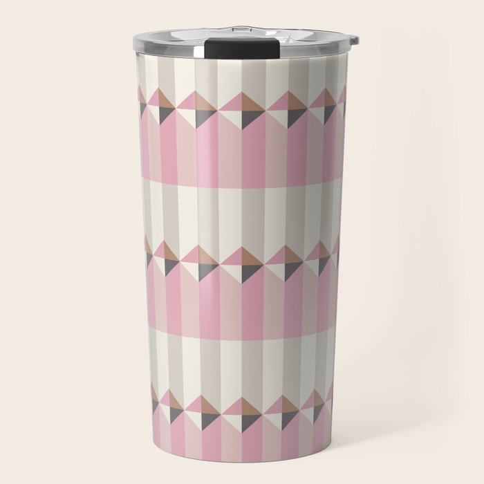 Soft Geometric Blush Pattern Travel Mug Gallery Image 1