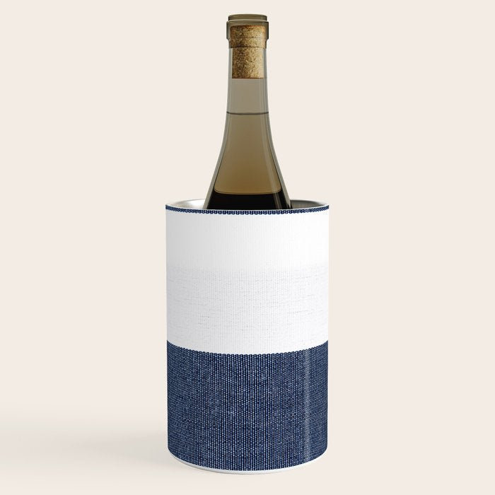 Nautical Blue & White Stripes Wine Chiller Gallery Image 2