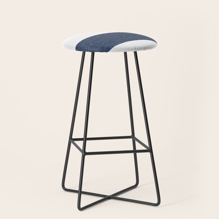 Nautical Blue & White Stripes Stool Gallery Image 1