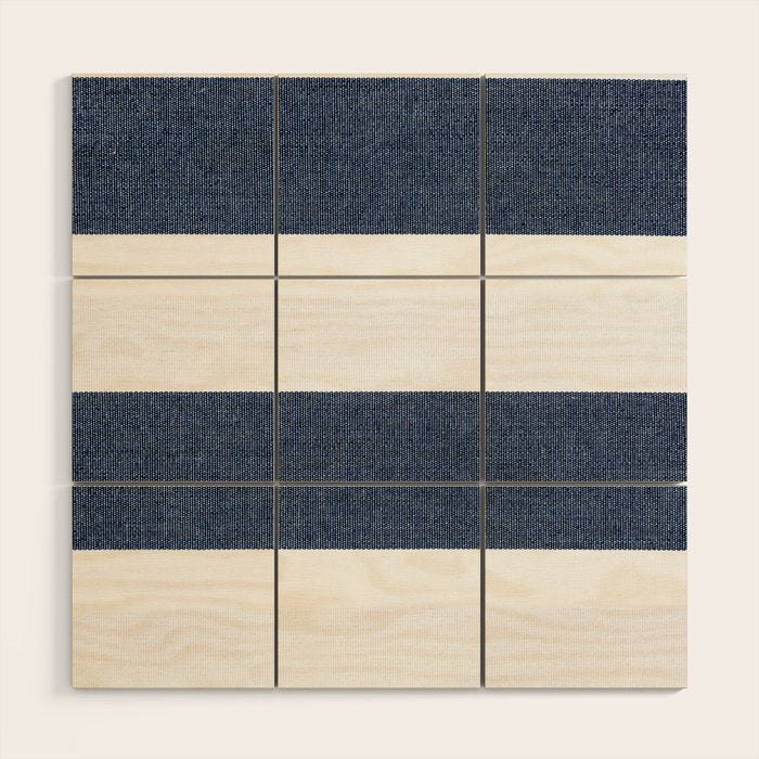 Nautical Blue & White Stripes Wood Wall Art Gallery Image 1