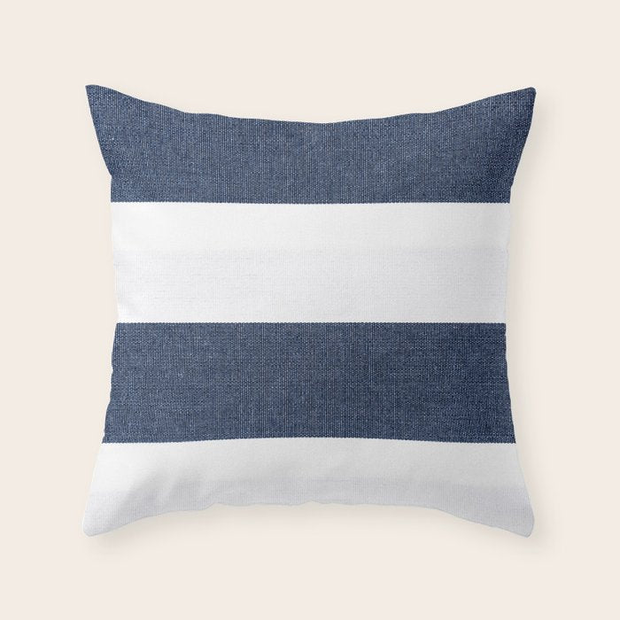 Nautical Blue & White Stripes Throw Pillow Gallery Image 6