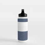 Nautical Blue & White Stripes Water Bottle Gallery Image 3