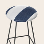 Nautical Blue & White Stripes Stool Gallery Image 2