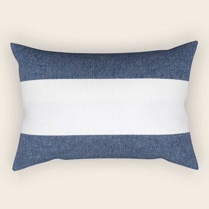 Nautical Blue & White Stripes Rectangular Pillow Gallery Image 1
