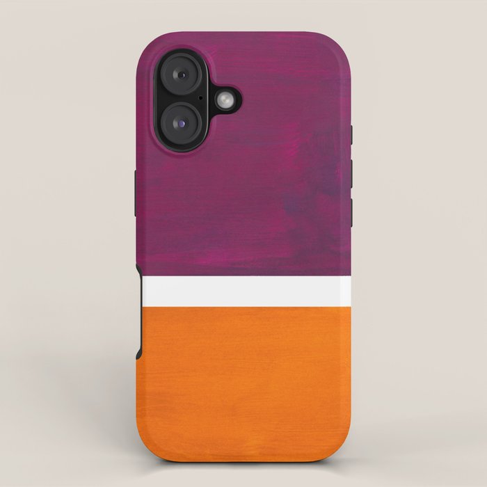 Purple Wine Yellow OchreMid Century Modern Abstract Minimalist Rothko Color Field Squares iPhone Case Gallery Image 1