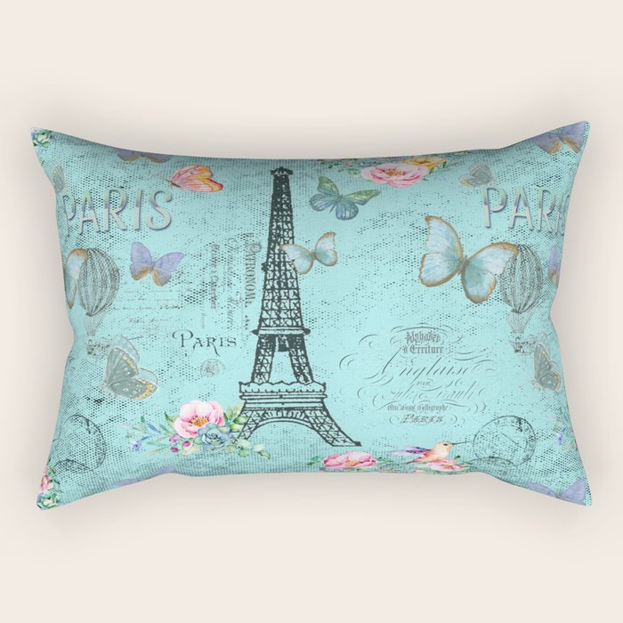 Paris - my blue love Rectangular Pillow Gallery Image 1