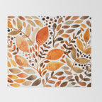 Autumn watercolor leaves Throw Blanket Gallery Image 2