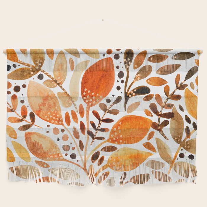 Autumn watercolor leaves Wall Hanging Gallery Image 1