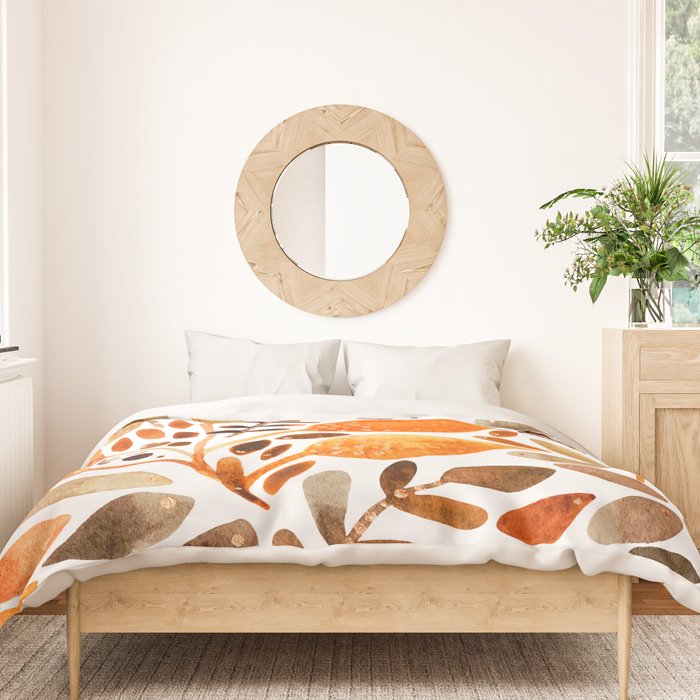 Autumn watercolor leaves Duvet Cover Gallery Image 3