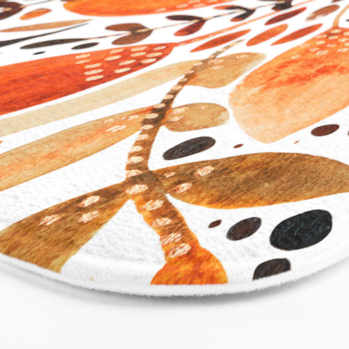 Autumn watercolor leaves Bath Mat Gallery Image 3