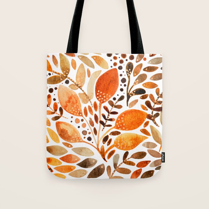 Autumn watercolor leaves Tote Bag Gallery Image 1