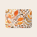 Autumn watercolor leaves Bath Mat Gallery Image 1