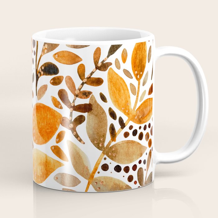 Autumn watercolor leaves Coffee Mug Gallery Image 1