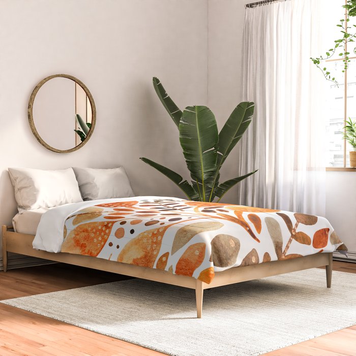 Autumn watercolor leaves Comforter Gallery Image 2