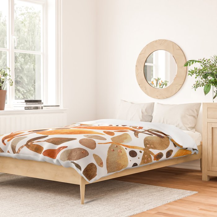 Autumn watercolor leaves Duvet Cover Gallery Image 2