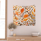Autumn watercolor leaves Wall Tapestry Gallery Image 2