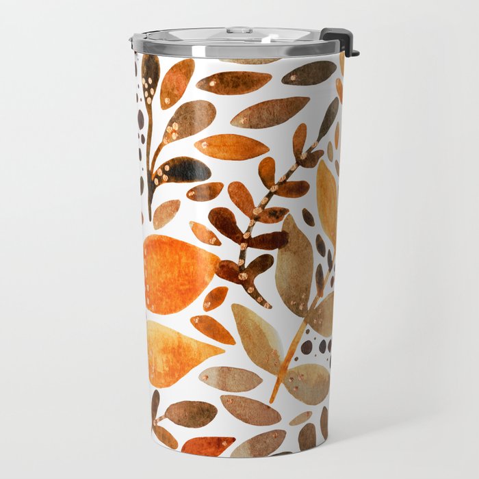 Autumn watercolor leaves Travel Mug Gallery Image 2