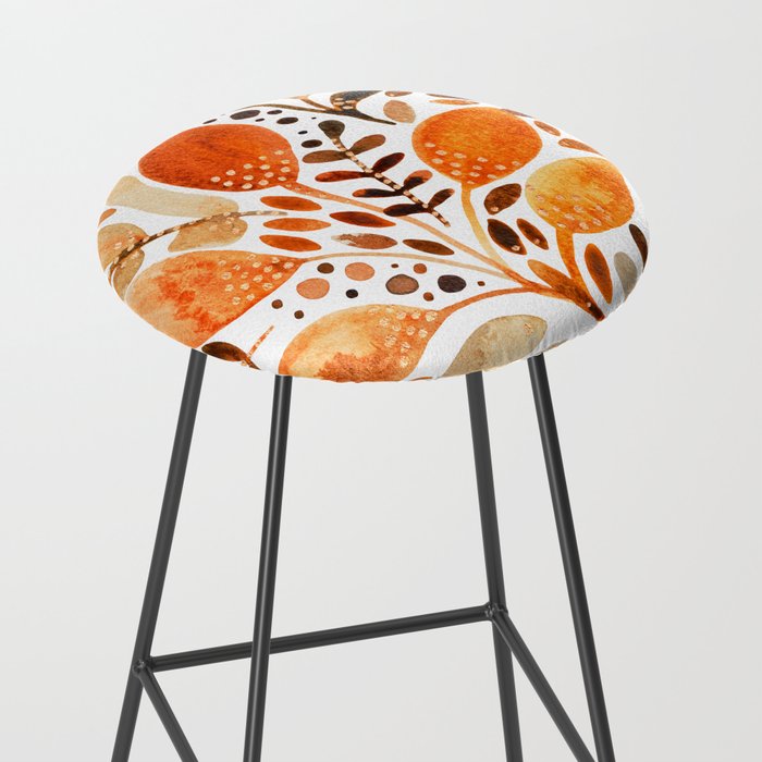 Autumn watercolor leaves Stool Gallery Image 2