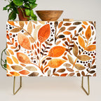Autumn watercolor leaves Credenza Gallery Image 1