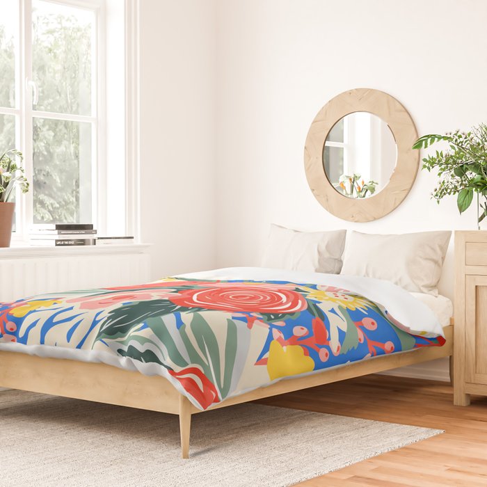 Colorful nature flower art pattern Duvet Cover Gallery Image 2