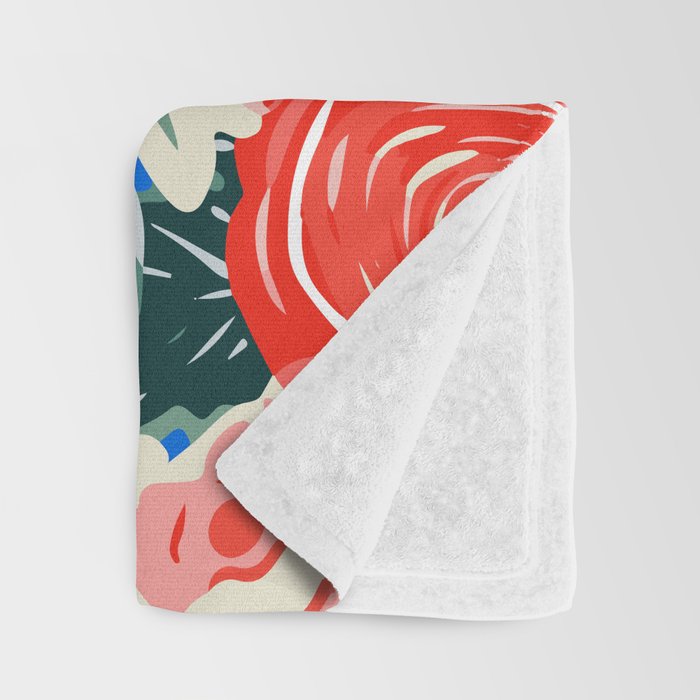 Colorful nature flower art pattern Throw Blanket Gallery Image 3